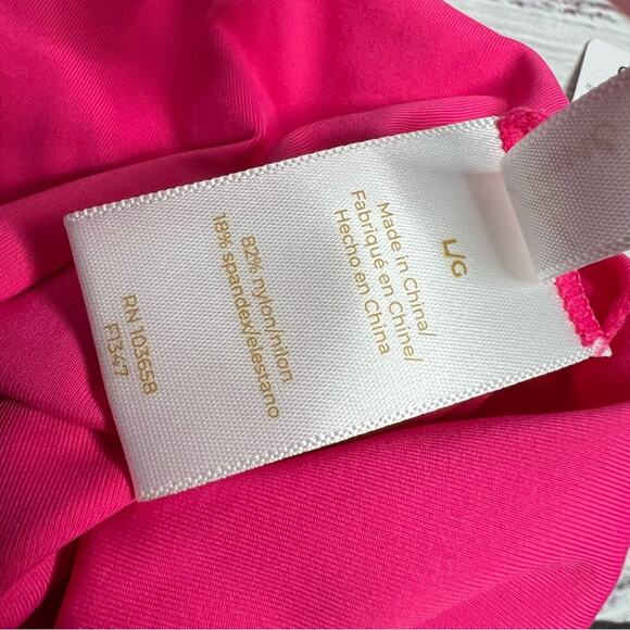 Anne Cole Large Convertible High Waisted Foldover Bottom Hot Pink NEW - Picture 8 of 9